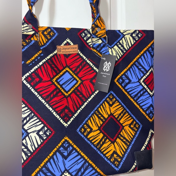 👜 JoyceGrace Handmade African Print Tote Bag | Artisan Medium Tote - Picture 2 of 8